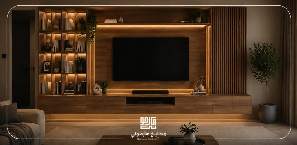 وحدة تلفزيون ومكتبة